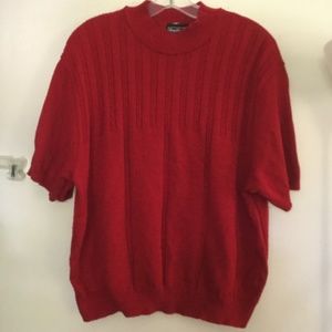 Red Short Sleeve Knit Top Size 2X